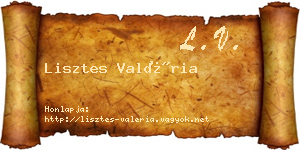 Lisztes Valéria névjegykártya